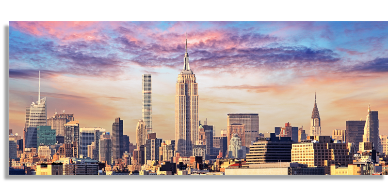 Empire State Building over Hudson River