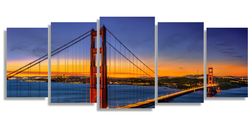 Puente Golden Gate durante puesta del sol